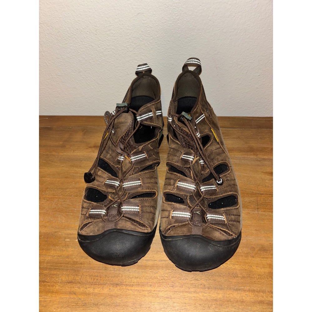 KEEN Men's Brown Leather Arroyo II Waterproof Hiking Sandals, size 14